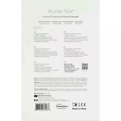 Pillow Talk Feisty Thrusting Vibrator