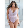 Plus Size Belle Lace & Mesh Tie Up Romper