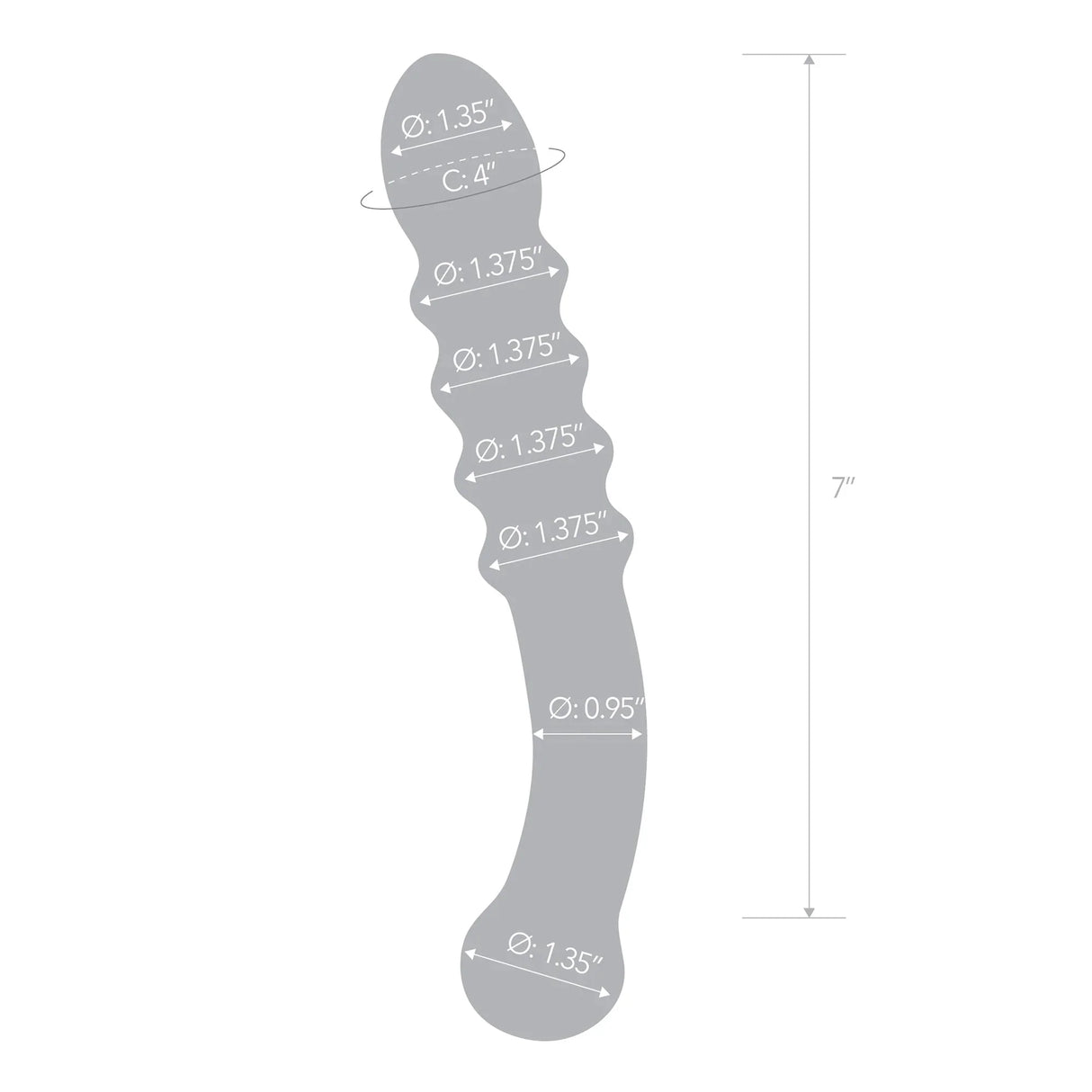Purple Rain Ribbed Glass Dildo