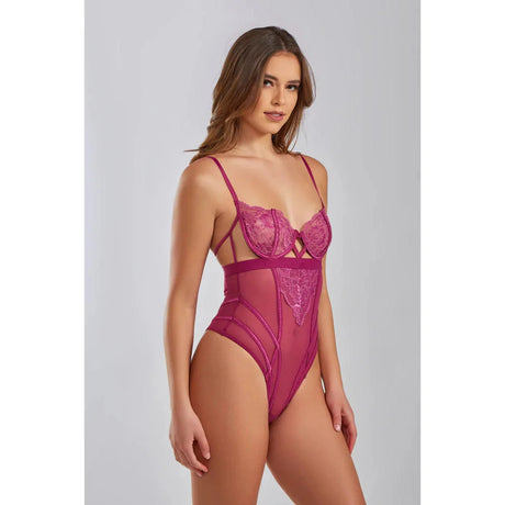 Quinn Cross Dyed Galloon Lace & Mesh Teddy