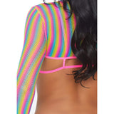 Rainbow Fishnet Top Set