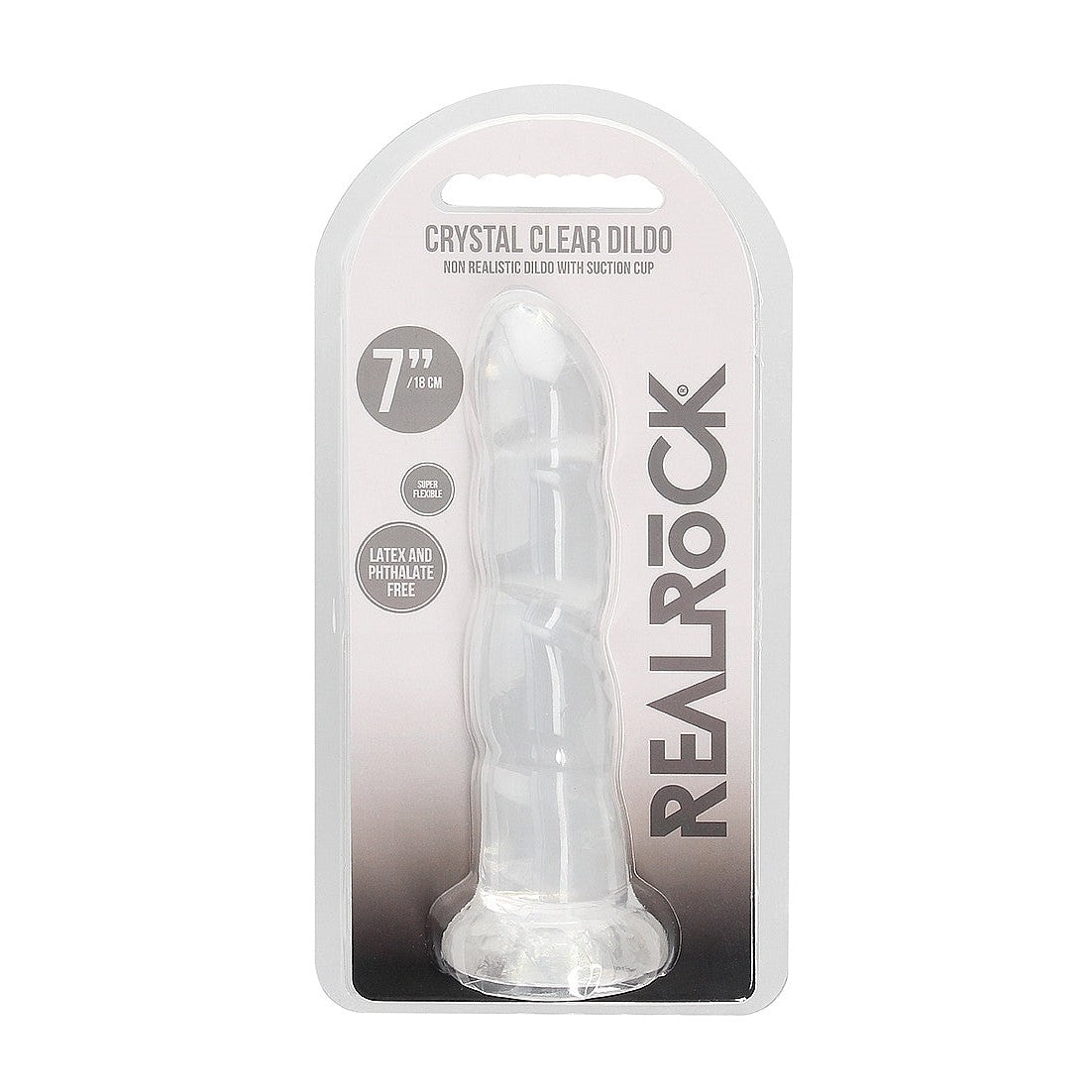 RealRock Crystal Clear 7 Inch Flexible Clear Dildo