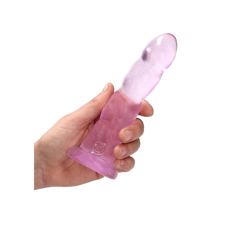 RealRock Crystal Clear 7 Inch Flexible Non Realistic Pink Dildo