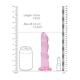 RealRock Crystal Clear 7 Inch Flexible Non Realistic Pink Dildo