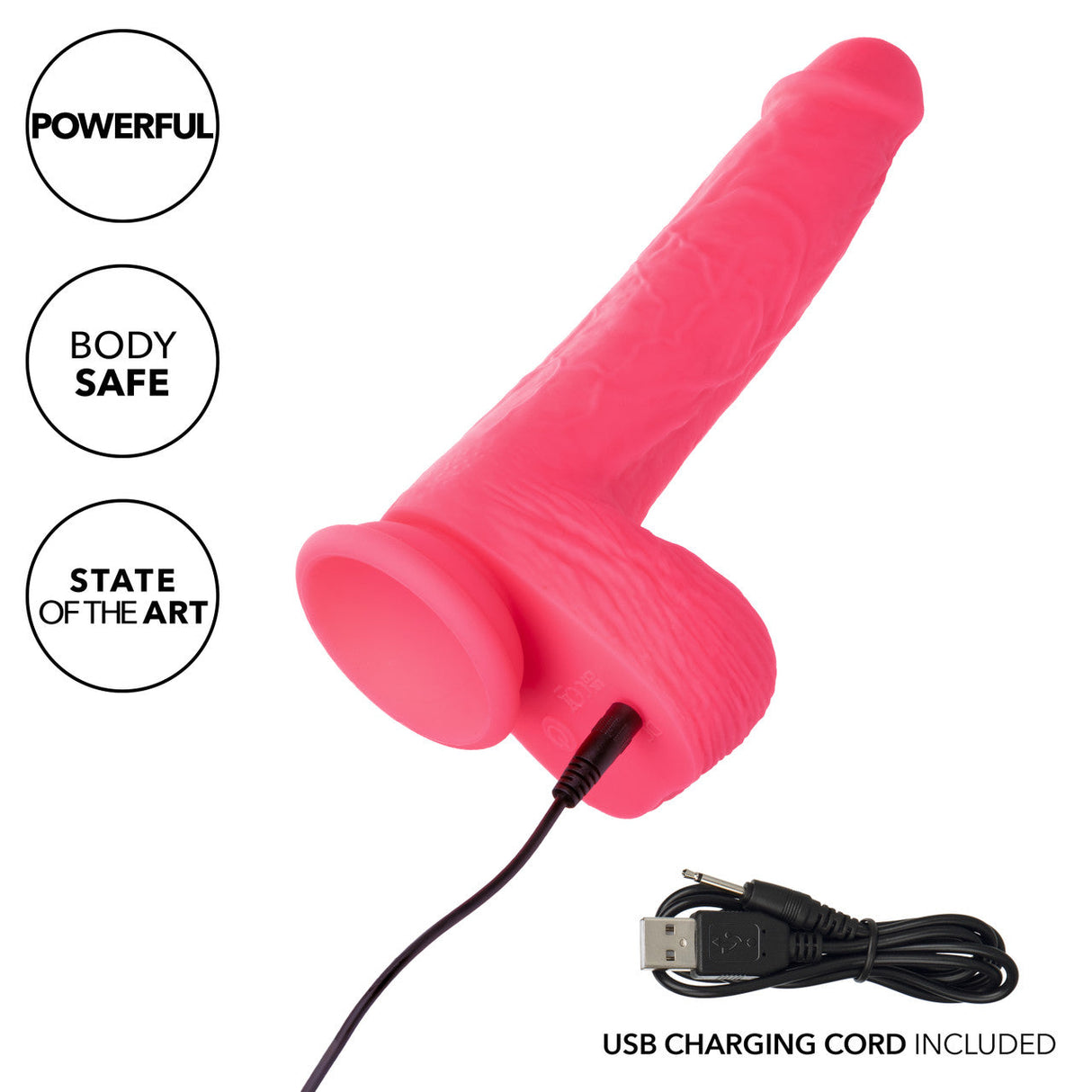 Rechargeable Rumbling & Thrusting Silicone Dildo