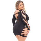 Rene Rofe Pink Lipstick Bold Babe Longe Sleeve Dress - Queen