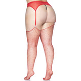 Rhinestone Fishnet Stockings - Plus Size
