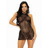 Rhinestone Lace and Net Mini Dress