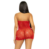 Rhinestone Lace and Net Mini Dress