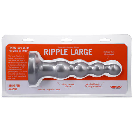 Ripple Large 8 inch Anal Beads Silver Dildo