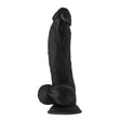 Shaft Model N 9.5 inch Liquid Silicone Black Dildo with Balls