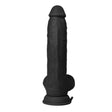 Shaft Vibrating Model C 9.5 inch Black Dildo