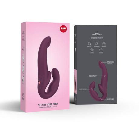 Share Vibe Pro Vibrating Double Dildo - Burgundy