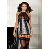 Shirley of Hollywood Lace Halter Neck & Snake Skin Print Gartered Chemise