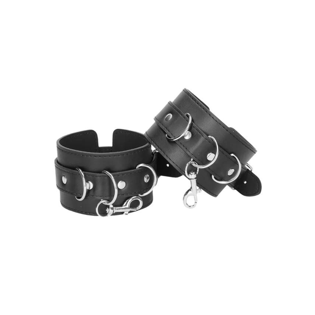 Shots Ouch Leather Hand and Leg Cuffs