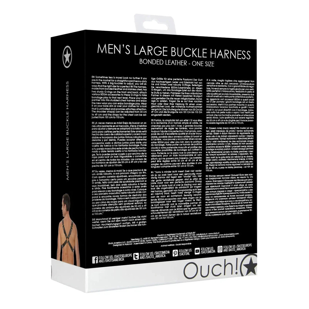 Shots Ouch Men's Large Buckle Harness