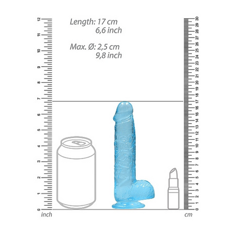 Shots Realrock Realistic Crystal Clear Dildo with Balls