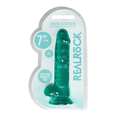 Shots Realrock Realistic Crystal Clear Dildo with Balls