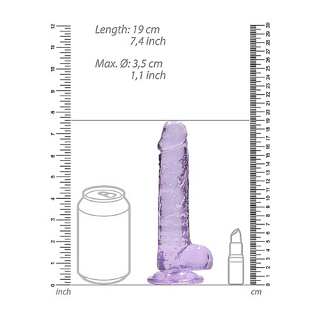 Shots Realrock Realistic Crystal Clear Dildo with Balls