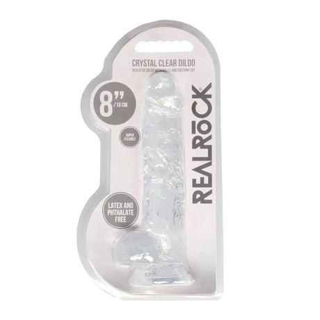 Shots Realrock Realistic Crystal Clear Dildo with Balls