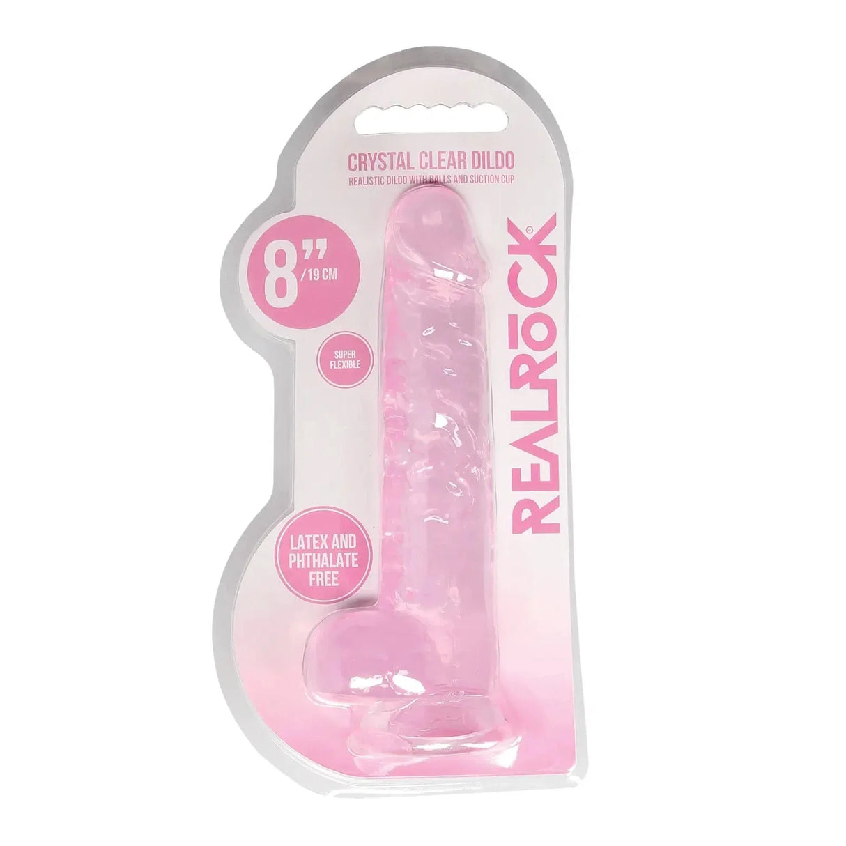 Shots Realrock Realistic Crystal Clear Dildo with Balls