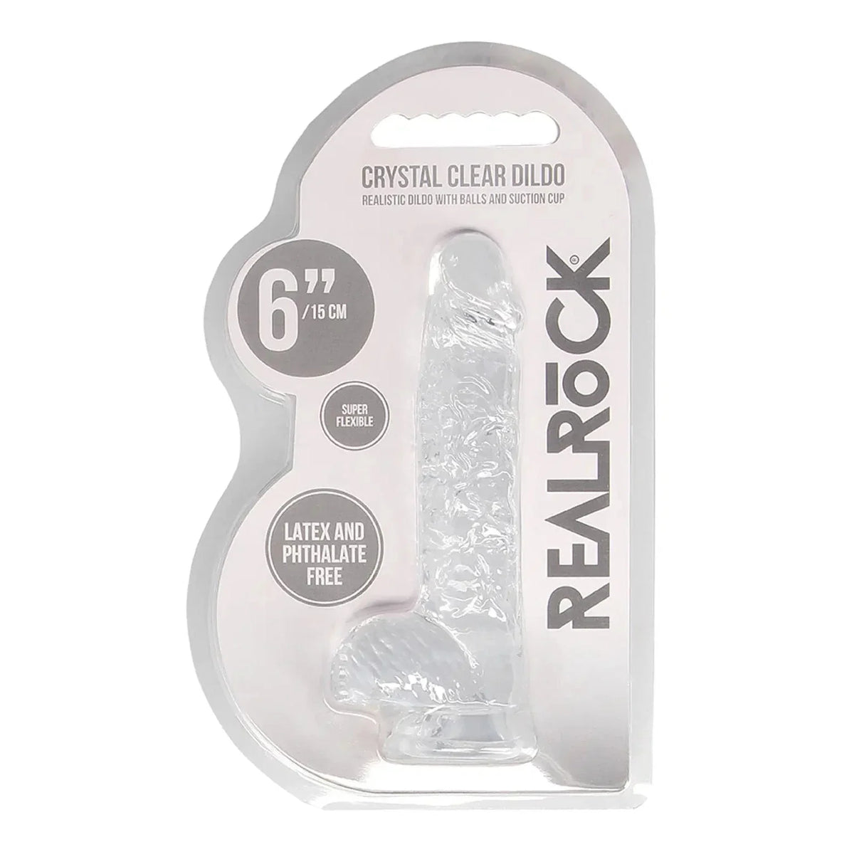 Shots Realrock Realistic Crystal Clear Dildo with Balls
