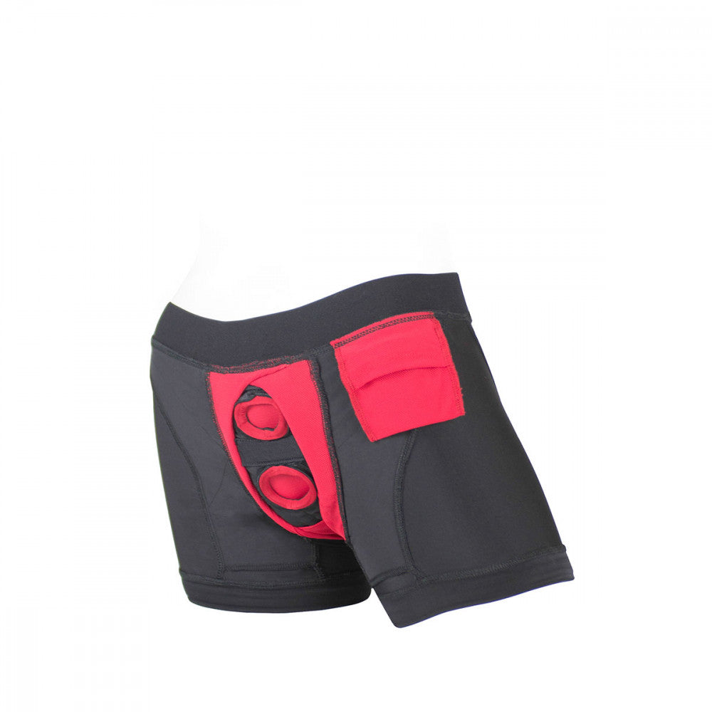 SpareParts Tomboii Black & Red Boxer Briefs Harness