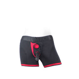 SpareParts Tomboii Black & Red Boxer Briefs Harness - Plus Size