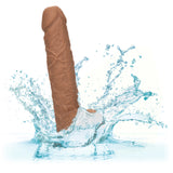 Squirting Fuck Stick 9" Vibrating Silicone Suction Cup Dildo - Brown