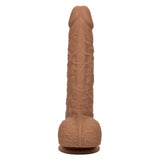 Squirting Fuck Stick 9" Vibrating Silicone Suction Cup Dildo - Brown