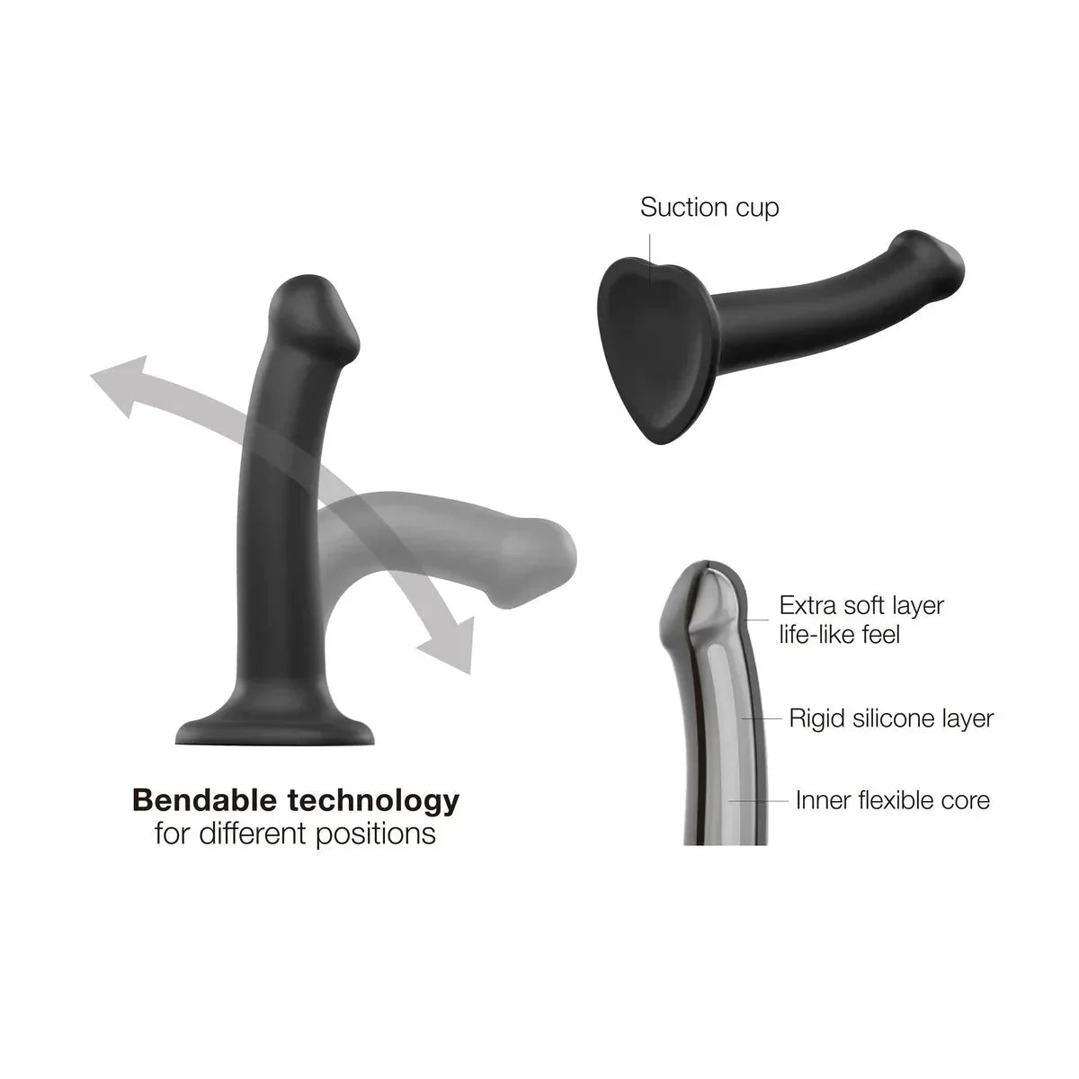 Strap-On-Me Large Silicone Bendable Dildo