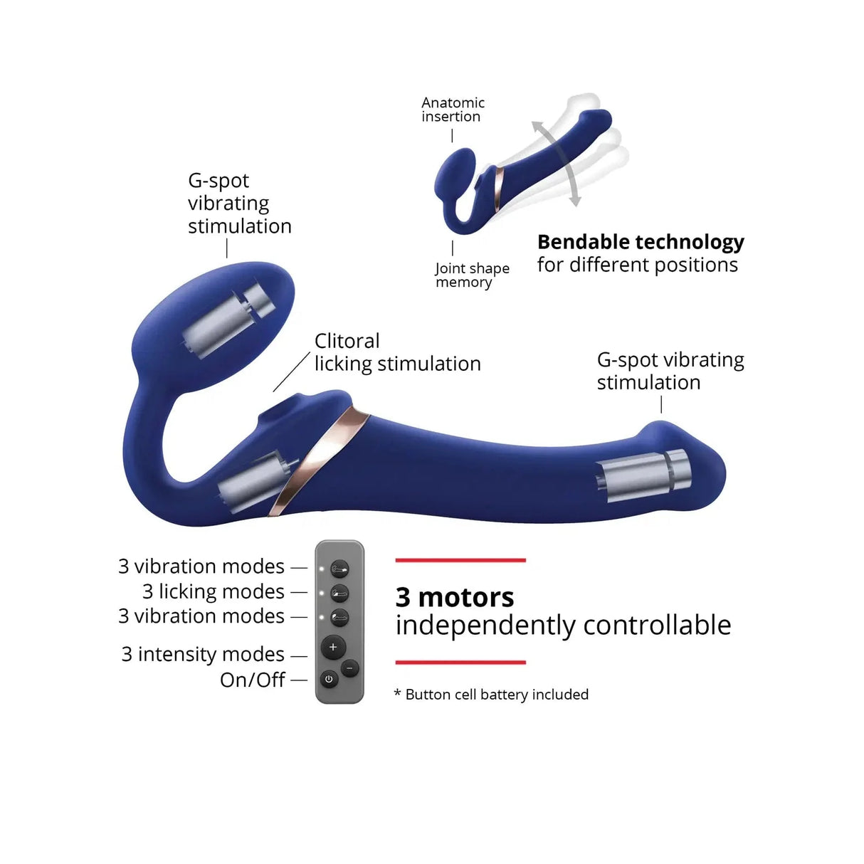 Strap-On-Me Multi Orgasm Bendable Strapless Strap On - Extra Large