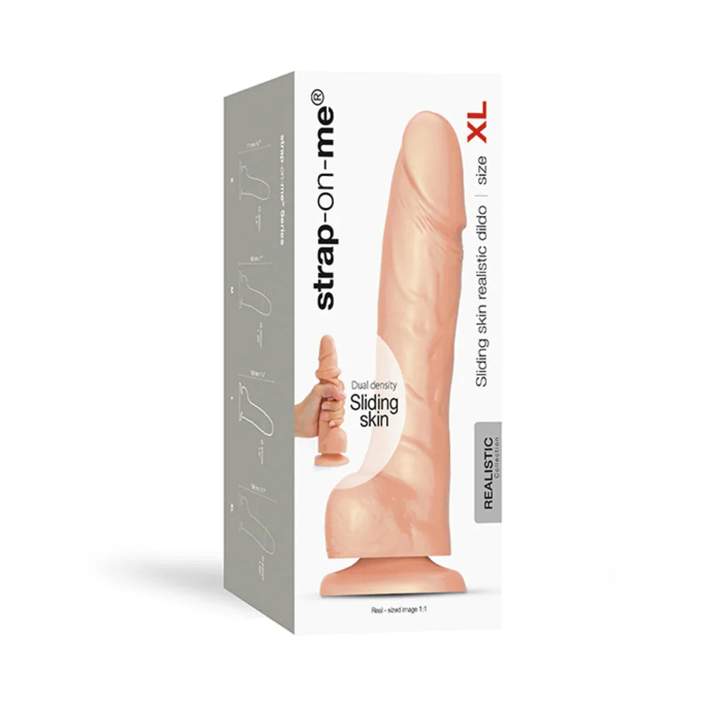 Strap-On-Me Realistic Sliding Skin Dual-Density Silicone Dildo - XL