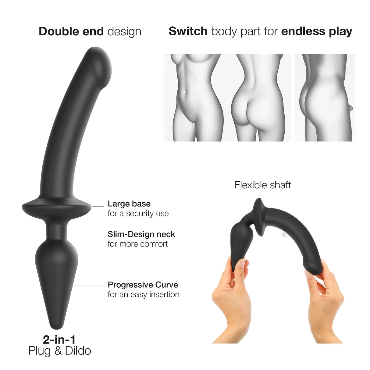 Strap-On-Me Switch Plug-in Dildo - L