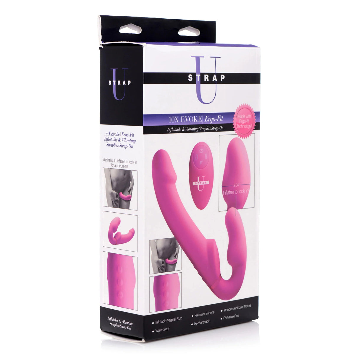 Strap U Evoke Vibrating Inflatable Strapless Strap-On
