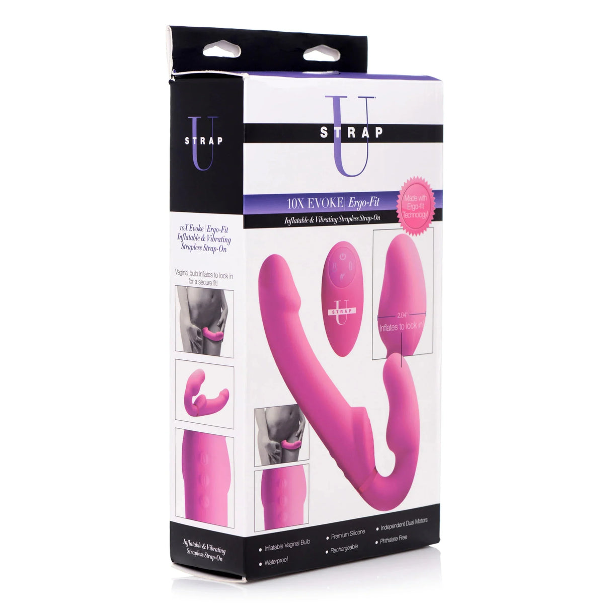 Strap U Evoke Vibrating Inflatable Strapless Strap-On