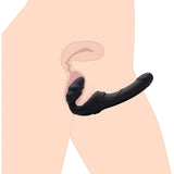Strap U Slim Ribbed Vibrating Strapless Stap On