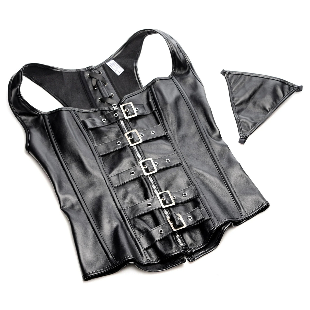 Strict Lace-up Corset And Thong