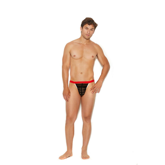 Striped Mesh G-String Pouch