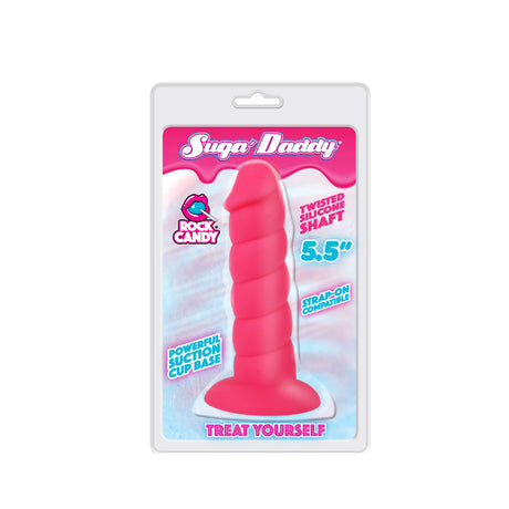 Suga Daddy 5.5 Inch Twisted Silicone Dildo - Pink