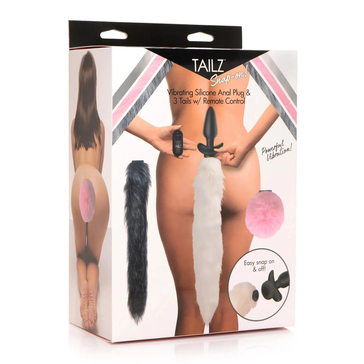 Tailz Snap On Vibrating Silicone Anal Plug with Remote
