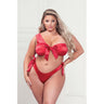 Two Piece Satin Bra and Thong Set - Queen