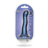 Ultra Soft Silicone 7 Inch Curvy G-Spot Dildo Metallic - Blue