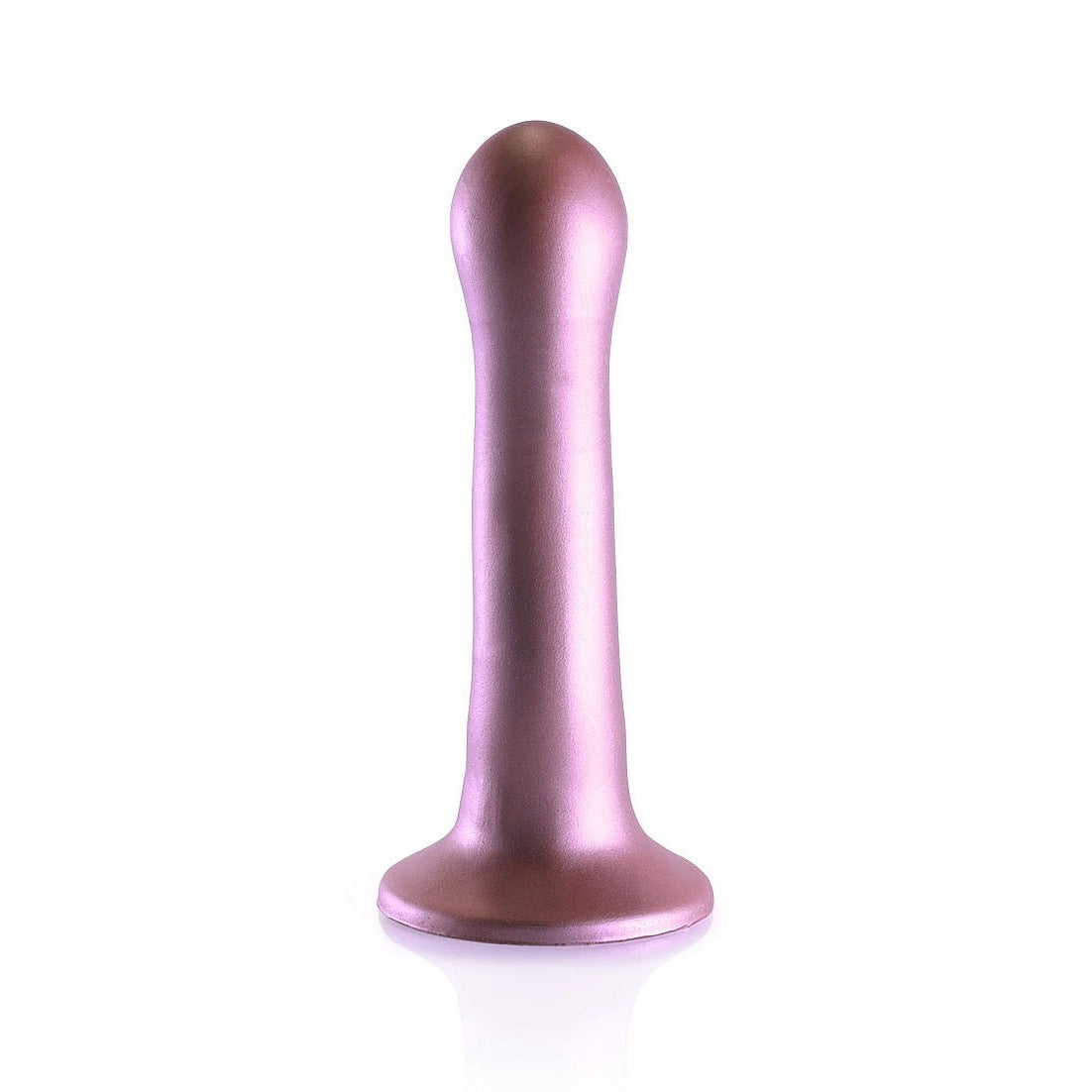 Ultra Soft Silicone 7 Inch Curvy G-Spot Dildo - Rose Gold