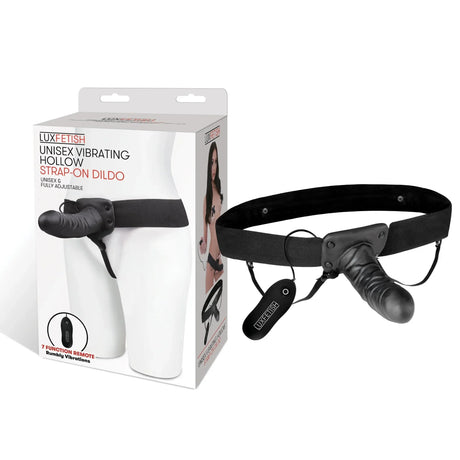 Unisex Vibrating Hollow Strap-On Dildo
