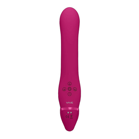 VIVE AI Rechargeable Dual Vibrating & Air Wave Tickler Silicone Strapless Strapon