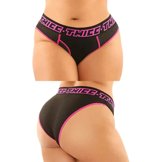 Vibes Thicc Buddy Pack 2-Piece Athletic Mesh Boyfriend Brief & Lace Thong - Queen