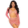 Zig Zag Net Crop Top and Mini Dress