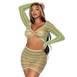 Zig Zag Net Crop Top and Mini Dress