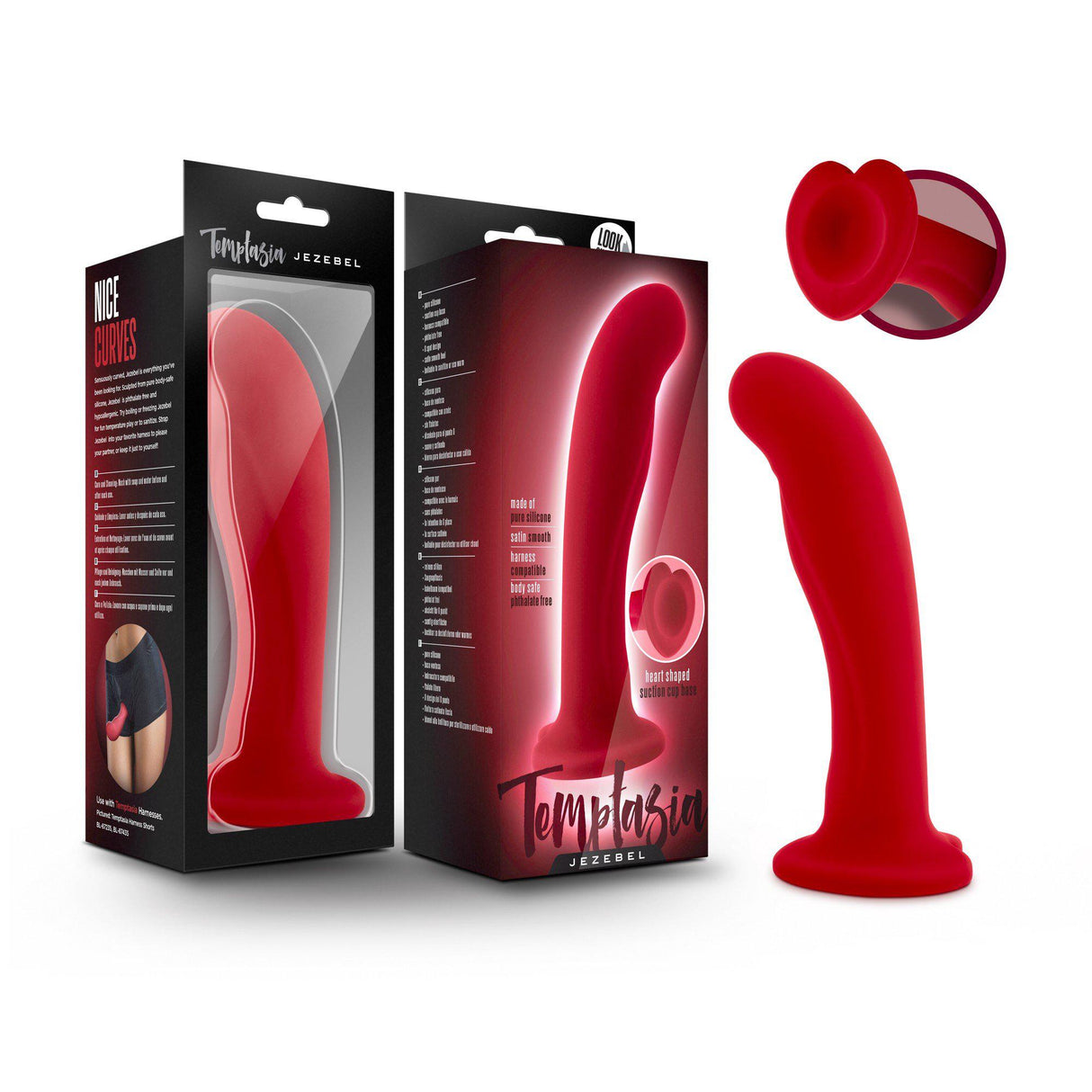 Blush Temptasia Jezebel Curved Silicone Dildo for Strap On
